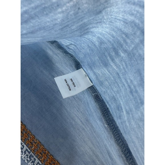 Ivy Jane NWT Tribal Embroidered Short Sleeve Top XS Orange White Blue‎ - Picture 6 of 6